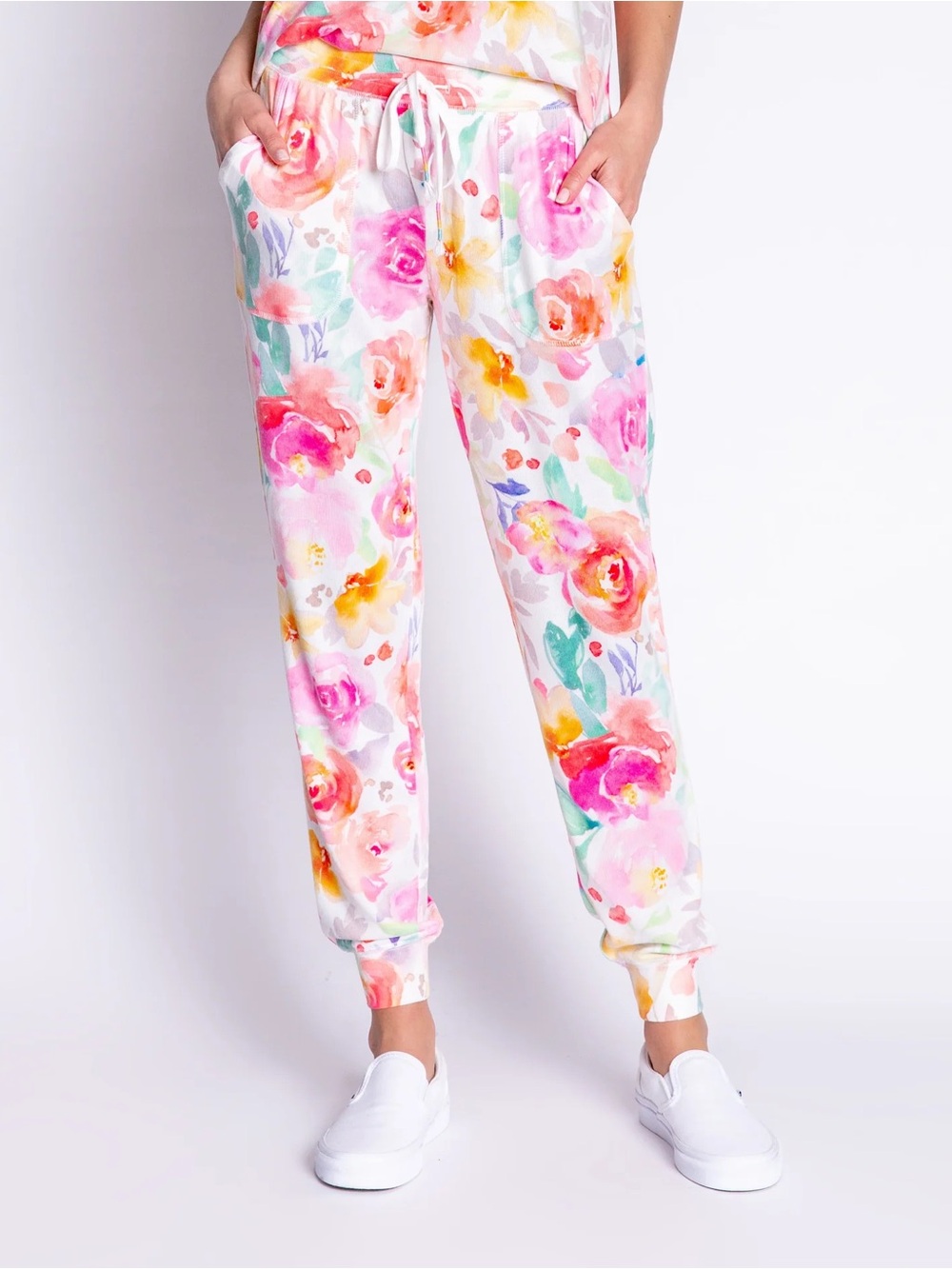 PJ Salvage ‘Spring Into Sunshine’ floral joggers -size LARGE -butter jersey pjs